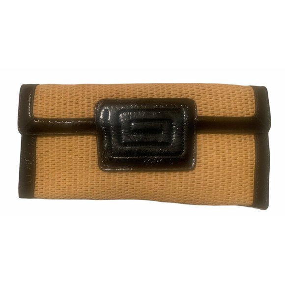 SR Squared by Sondra Roberts Straw Black Clutch Pu - Picture 7 of 12